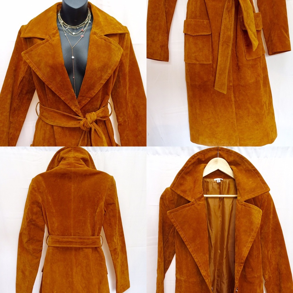 Urban Outfitters x Ecote Suede Leather Trench Coat - Picture 7 of 8